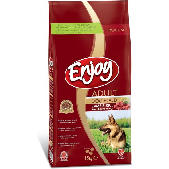 Enjoy Kuru Köpek Maması, L&R Kuzu Etli ve Pirinçli, Yetişkin 15 Kg